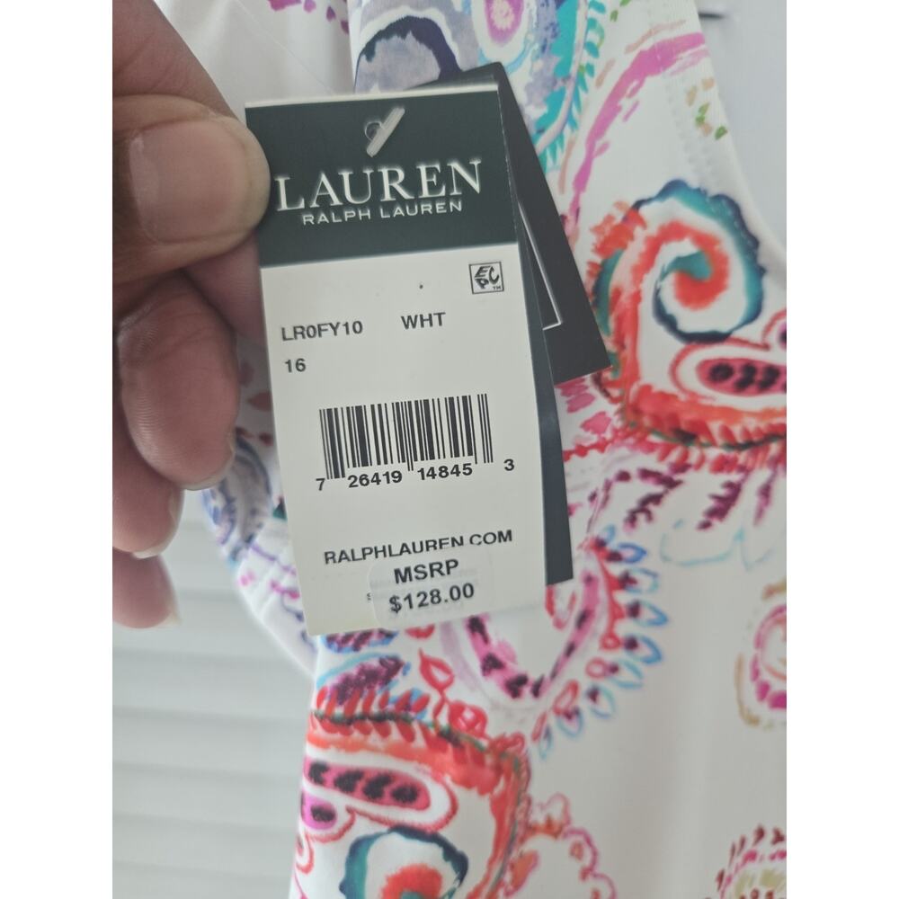 NWT Lauren Ralph Lauren One-Piece Swimsuit Size 16 - Picture 3 of 4